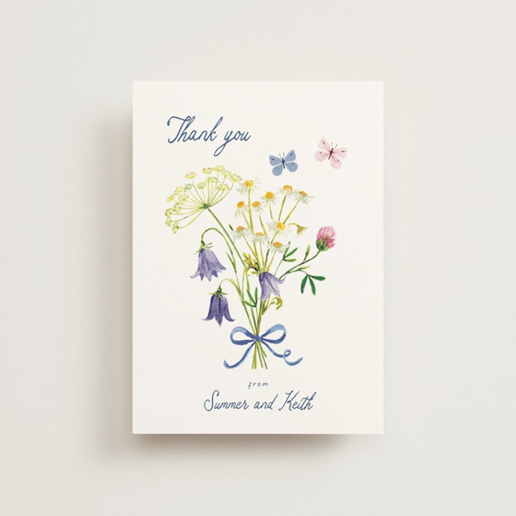 "Wildflower Romance" - Wedding Thank You Postcards in Ivory by frau brandt - Front