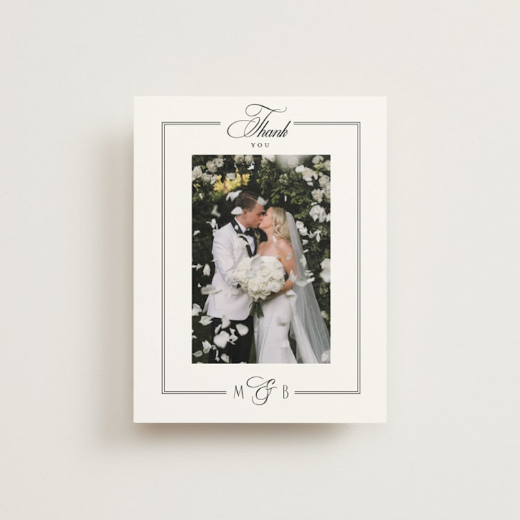 "Black Tie Elegance" - Wedding Thank You Postcards in Tuxedo by Nicoletta Savod - Front