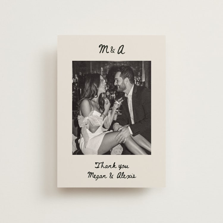 "simple monogram" - Wedding Thank You Postcards in Lace by Cass Loh - Front