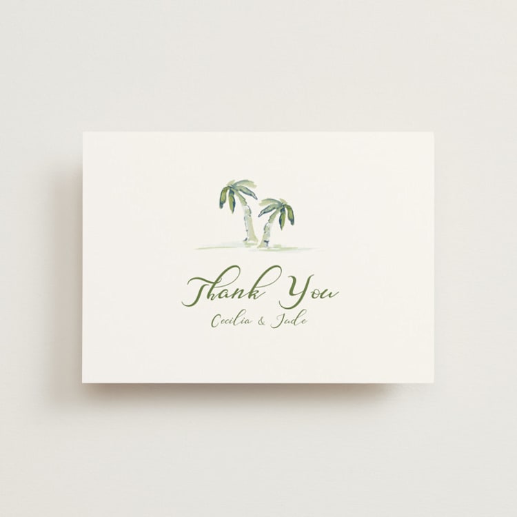 "Alento" - Wedding Thank You Postcards in Celeste by Pati Cascino - Front