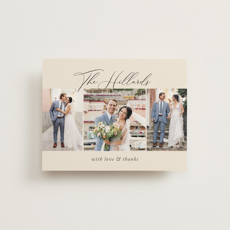 "Love Story" - Wedding Thank You Postcards in Mocha by Jennifer Postorino - Front