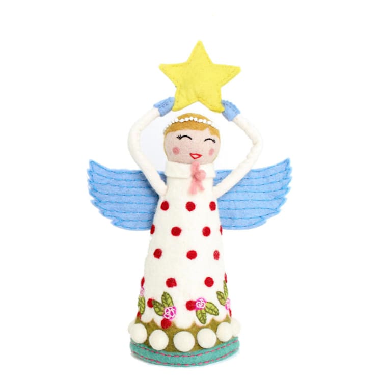 "Angel Tree Topper - Joy Natural" - Tree Toppers in natural by French Knot