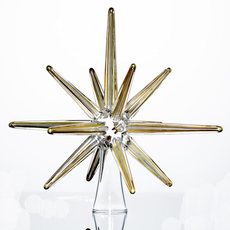 "Gold Glass Moravian Christmas Tree Star" - Tree Toppers in gold by Albrecht Art Glass