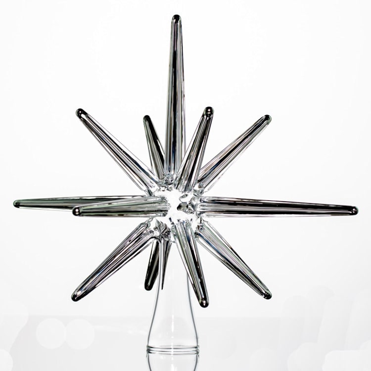 "Platinum Glass Moravian Christmas Tree Star" - Tree Toppers in silver by Albrecht Art Glass
