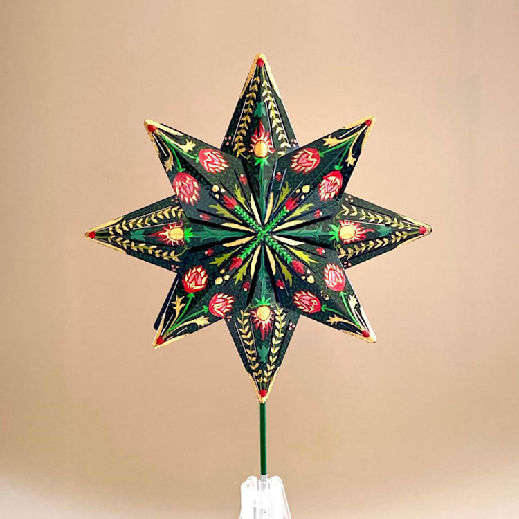 "Christmas Laurel Topper" - Tree Toppers in multicolor by Emily Morris