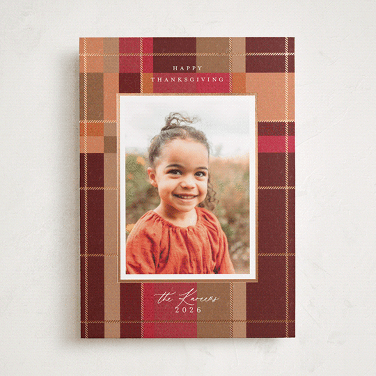 "- Fall Plaid -" - Thanksgiving Cards in Spice by Hudson meet Rose - Front