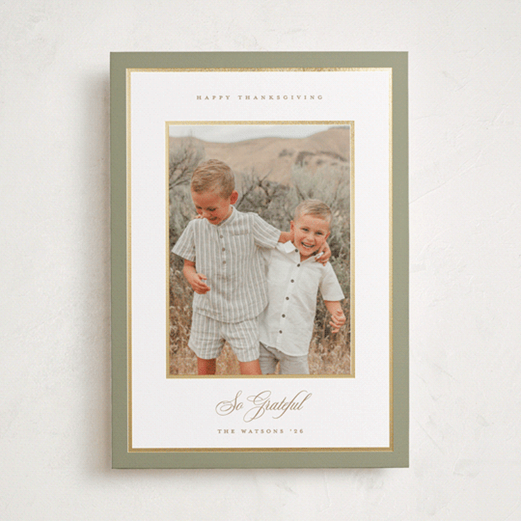 "clean frame" - Thanksgiving Cards in Eucalyptus by Christy Hy Lee - Front