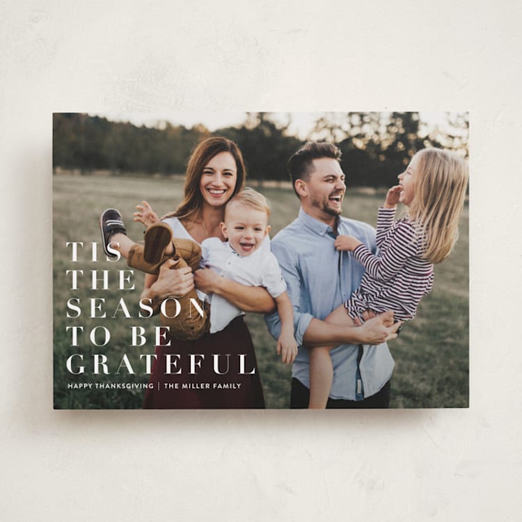 "to be grateful" - Thanksgiving Cards in Snow by Angela Marzuki - Front