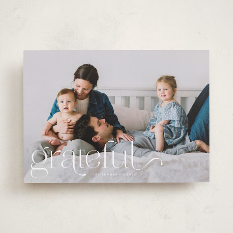 "We Are Grateful" - Thanksgiving Cards in Pearl by Kristel - Front