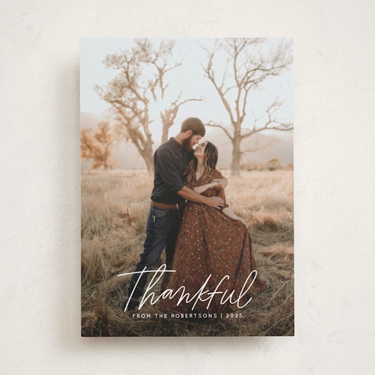 "Scripty Merry Christmas" - Thanksgiving Cards in Cloud by Kristen Magee - Front