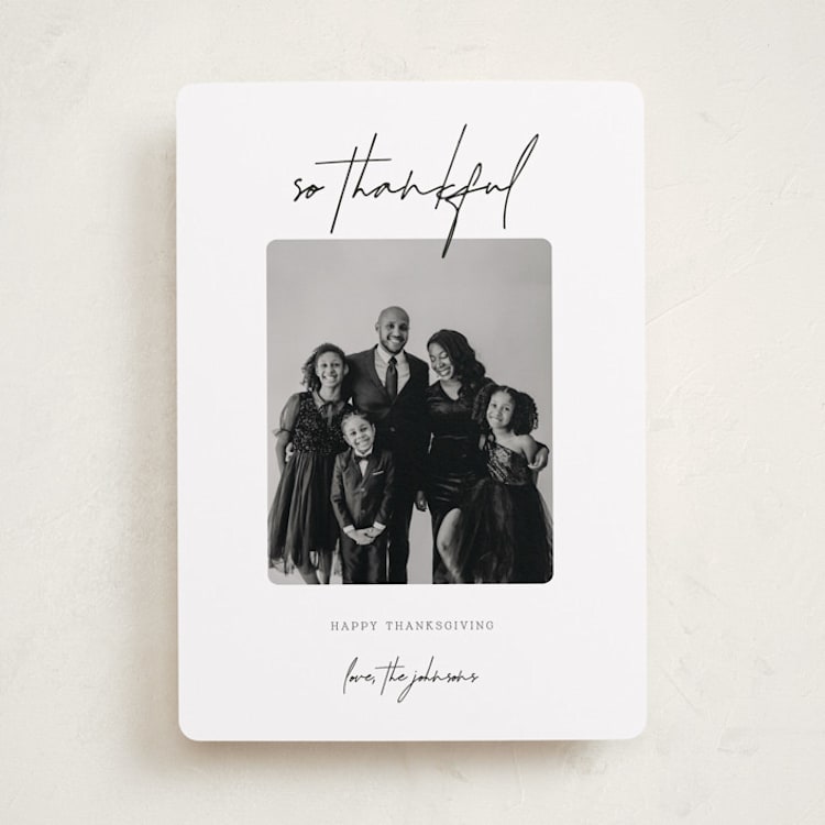 "Thankful ink" - Thanksgiving Cards in Noir by Brynne Foster - Front