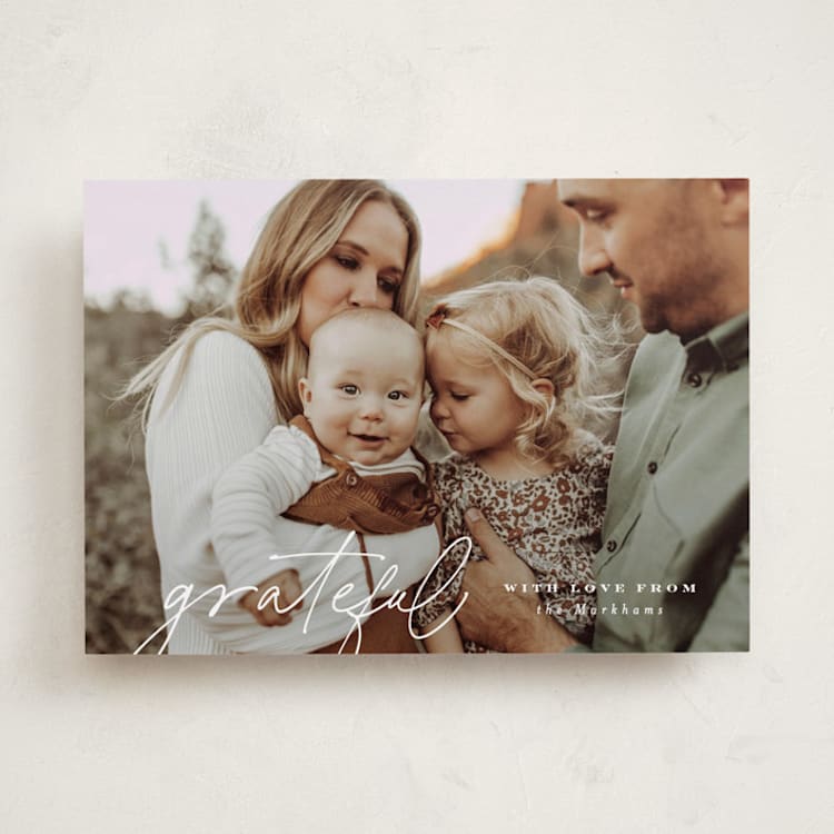"Thanksgiving Gratitude" - Thanksgiving Cards in Pearl by Sara Hicks Malone - Front