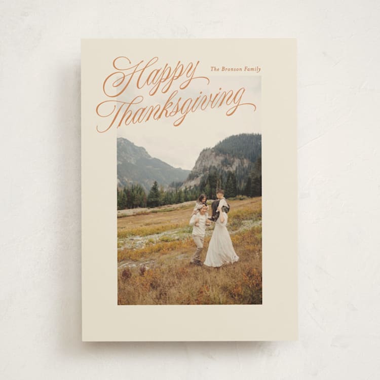 "grand" - Thanksgiving Cards in Salmon by Ellen Schlegelmilch - Front