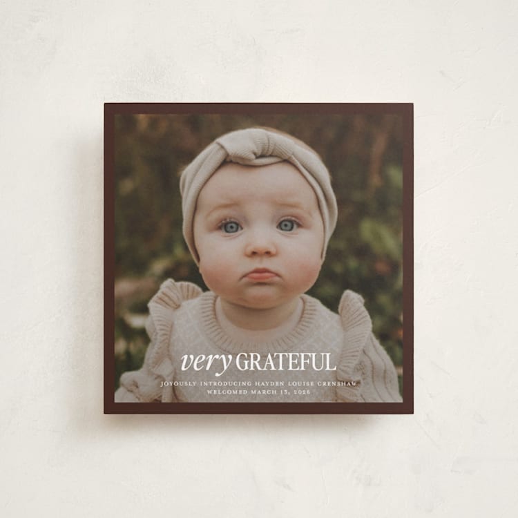 "Grateful Squared" - Thanksgiving Cards in Cocoa by Jenna Holcomb - Front
