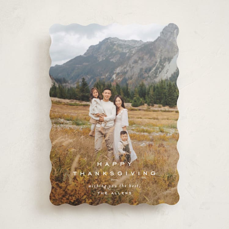 "Happily Thankful" - Thanksgiving Cards in Snow by Louise Kay - Front