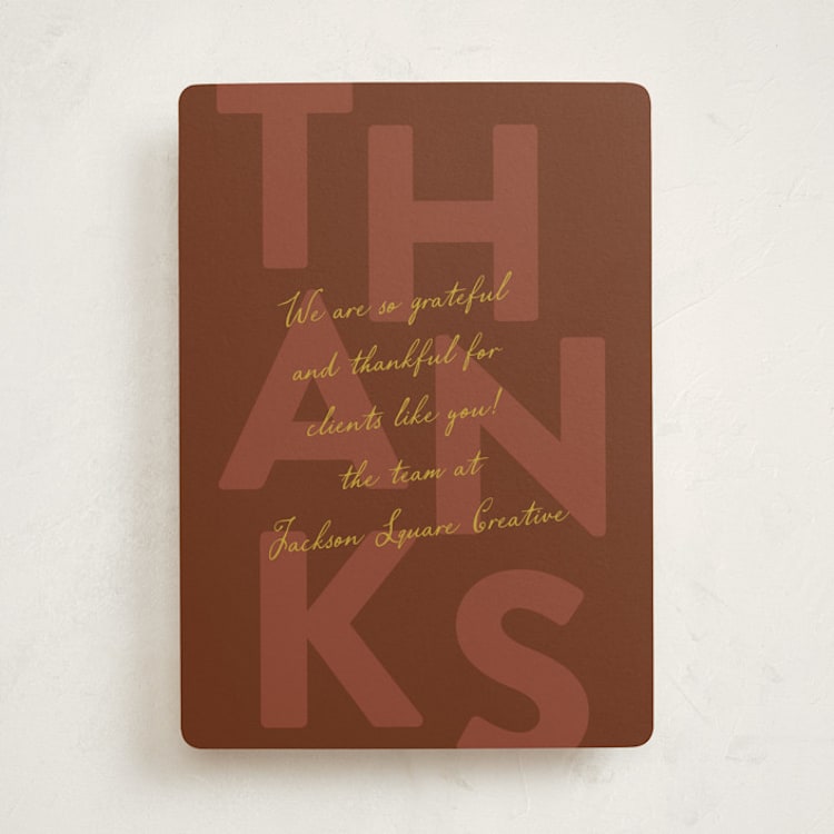 "Thanks Over Thanks" - Thanksgiving Cards in Acorn by Ashlee Townsend - Front