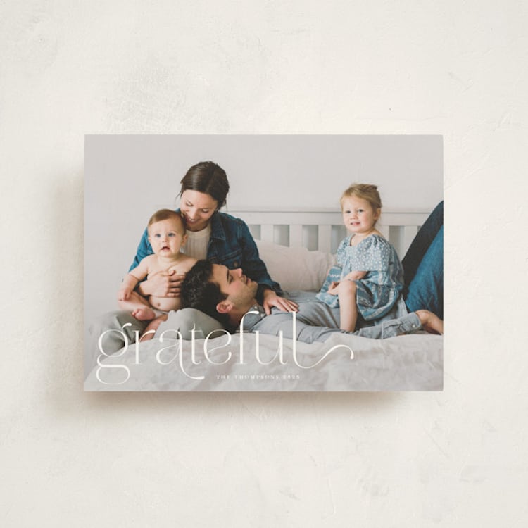 "We Are Grateful" - Thanksgiving Cards in Pearl by Kristel - Front