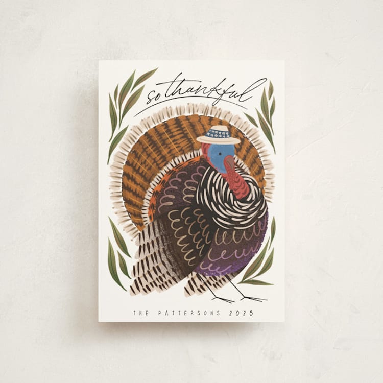 "Thankful Turkey" - Thanksgiving Cards in Grass by Grae - Front