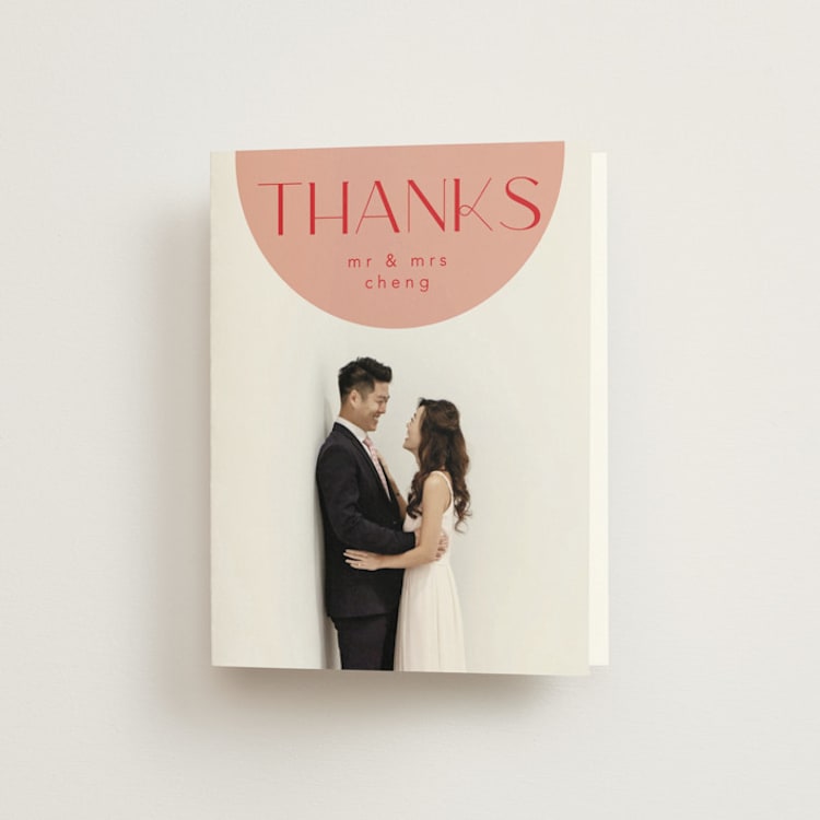 "Unity" - Folded Wedding Thank You Cards in Blossom by Hudson meet Rose - Front