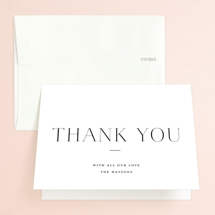 "conjoin" - Folded Wedding Thank You Cards in Pearl by Alethia Frye - Front