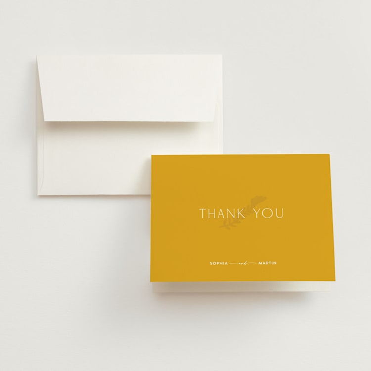 "Otomi" - Folded Wedding Thank You Cards in Sunshine by Shari Margolin - Front