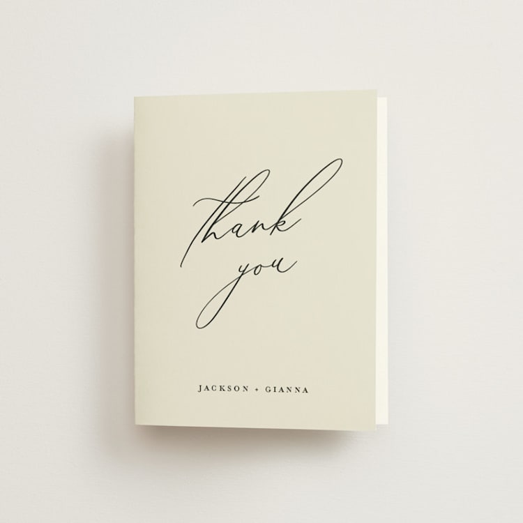 "Love and Faith" - Folded Wedding Thank You Cards in Vanilla by Louise Kay - Front