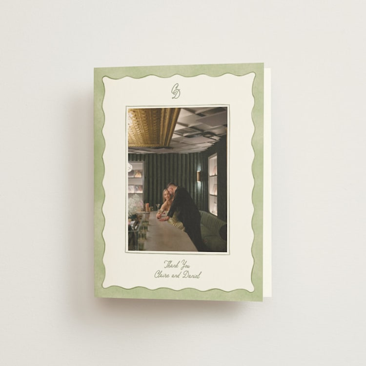 "Folk Garden" - Folded Wedding Thank You Cards in Garden by Creo Study - Front