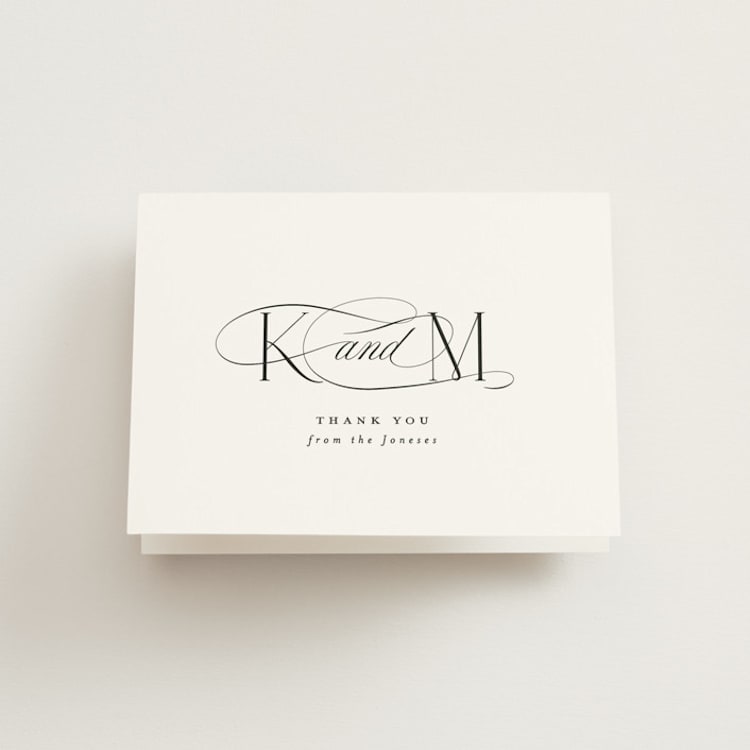 "Sacrament" - Folded Wedding Thank You Cards in Cloud by Heather Cairl - Front