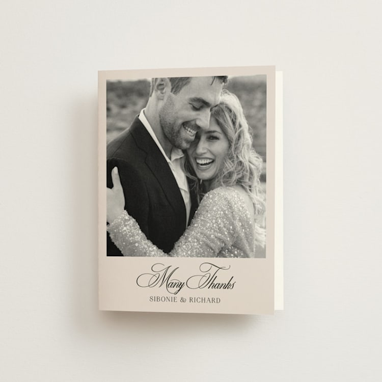 "Sibonie" - Folded Wedding Thank You Cards in Ivory by Melanie Kosuge - Front