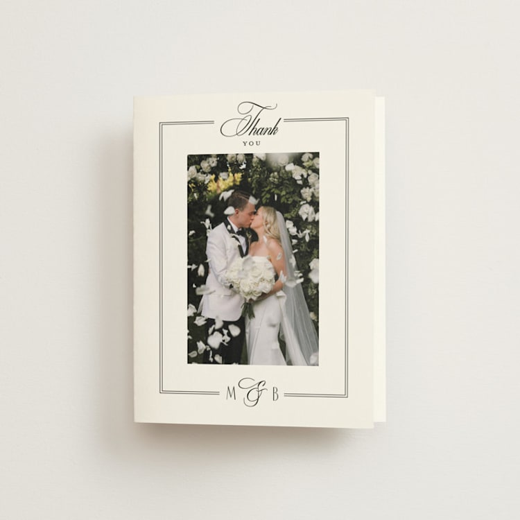 "Black Tie Elegance" - Folded Wedding Thank You Cards in Tuxedo by Nicoletta Savod - Front