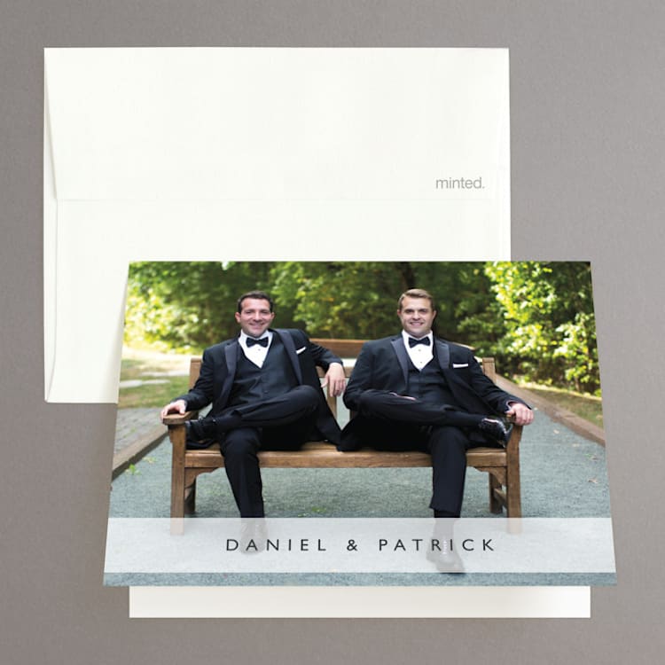 "Elegantly Minimal" - Folded Wedding Thank You Cards in Seafoam by itsjensworld - Front