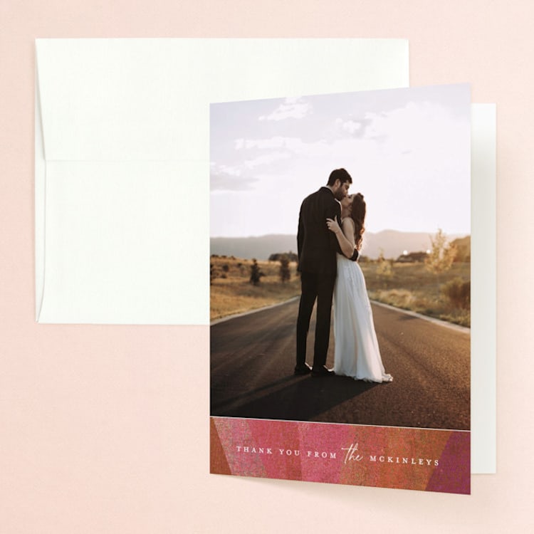 "Radiance" - Folded Wedding Thank You Cards in Kantha by Heather Cairl - Front