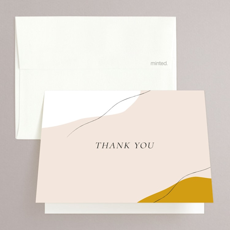 "Trust" - Folded Wedding Thank You Cards in Ochre by Wendy Chung - Front