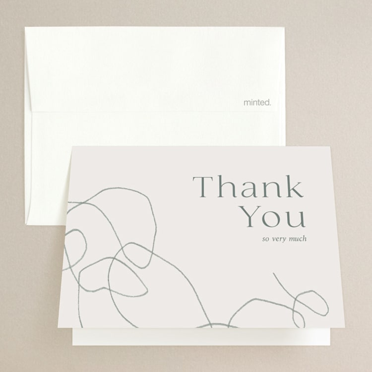 "Blue Jean Baby" - Folded Wedding Thank You Cards in Ocean by Chelsea Petaja - Front