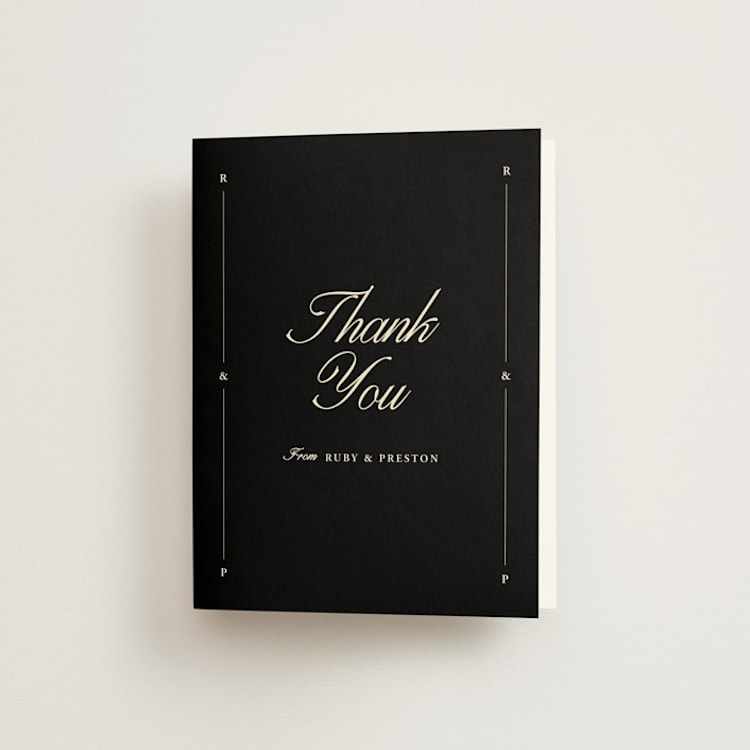 "Elegant and Formal" - Folded Wedding Thank You Cards in Sunshine by Jen Ramsey - Front