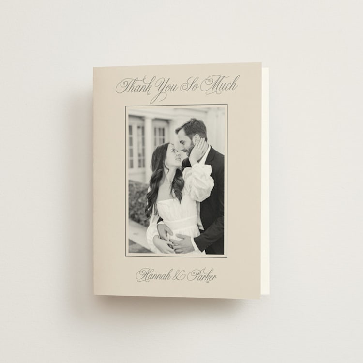"Let's Say I Do" - Folded Wedding Thank You Cards in Ivory by Petra Kern - Front