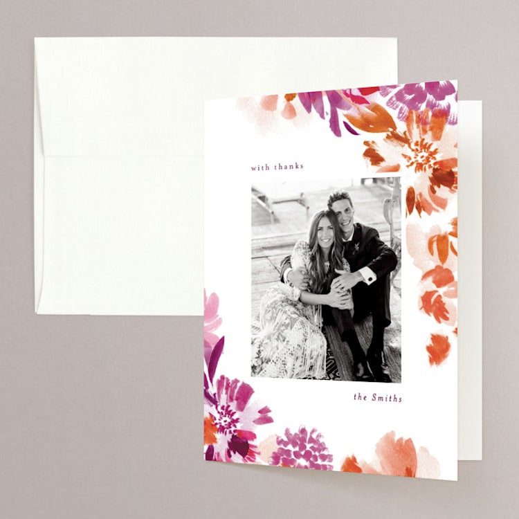 "veranda" - Folded Wedding Thank You Cards in Merlot by Angela Marzuki - Front