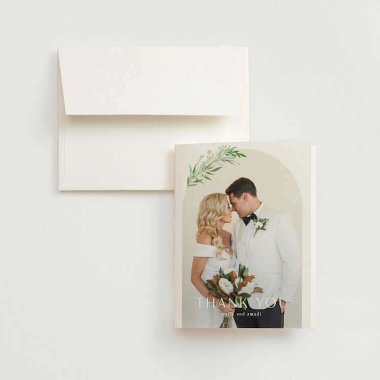 "I do" - Folded Wedding Thank You Cards in Fern by Creo Study - Front