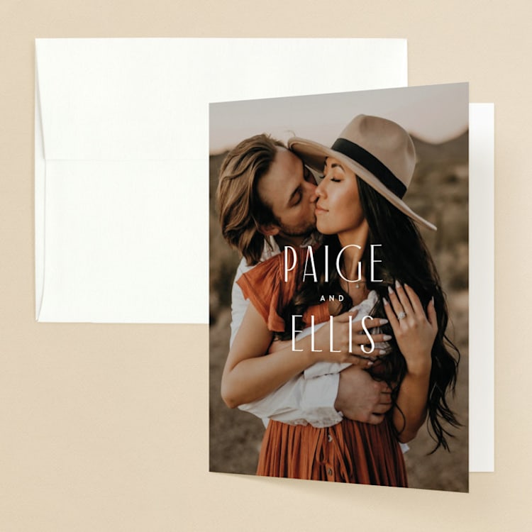 "Echo" - Folded Wedding Thank You Cards in Rust by Jennifer Wick - Front