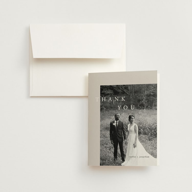 "The Minimalist" - Folded Wedding Thank You Cards in Air by lulu and isabelle - Front