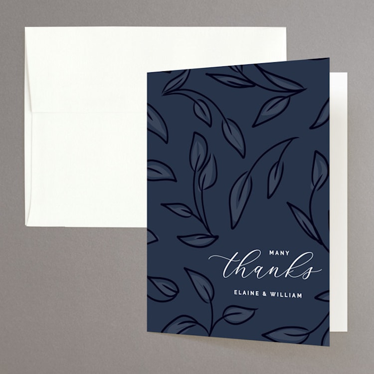 "Forever Intertwined" - Folded Wedding Thank You Cards in Navy by Lindsay Stetson Thompson - Front