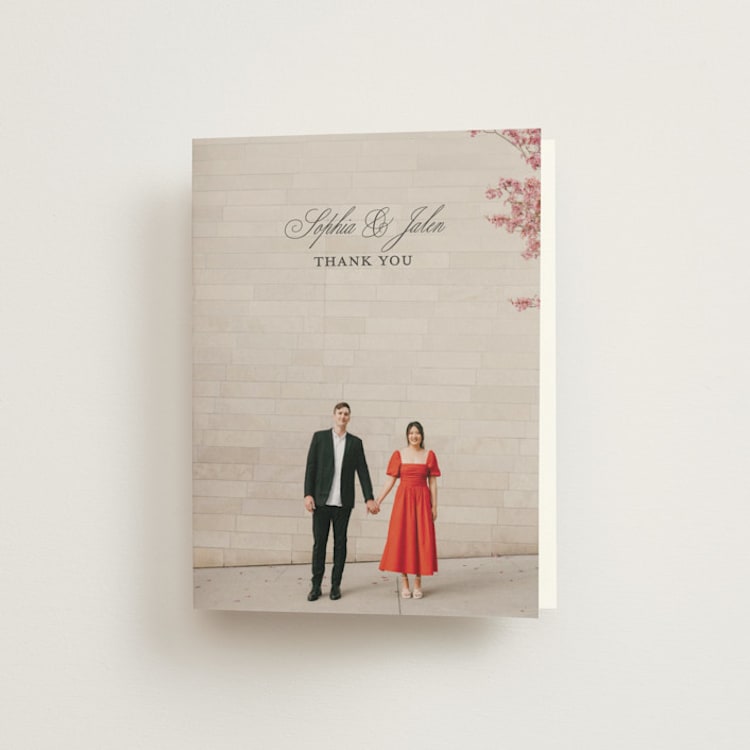 "From This Moment On" - Folded Wedding Thank You Cards in Classique by Design Lotus - Front