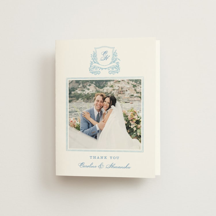 "Royalty" - Folded Wedding Thank You Cards in Capri by Creo Study - Front