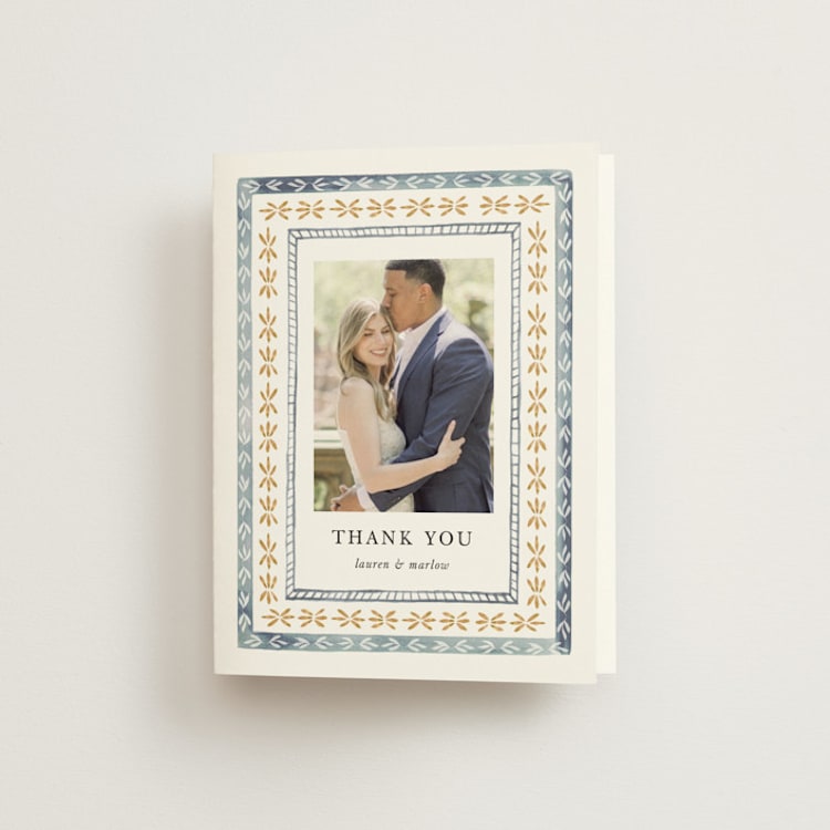 "Americana " - Folded Wedding Thank You Cards in Sea by leslie hamer - Front