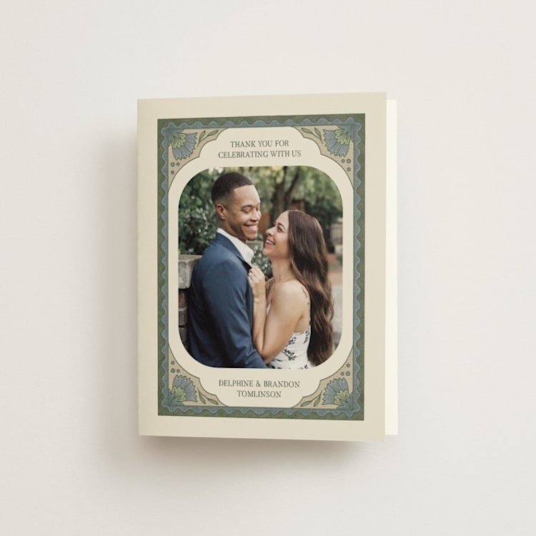 "century" - Folded Wedding Thank You Cards in Robin's Egg by Jen Owens - Front