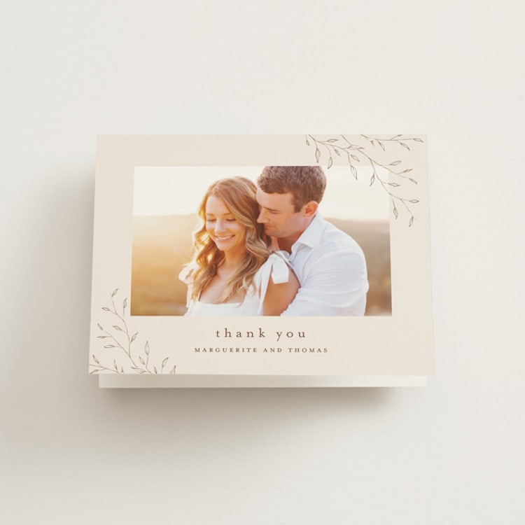 "tortina" - Folded Wedding Thank You Cards in Taupe by chocomocacino - Front