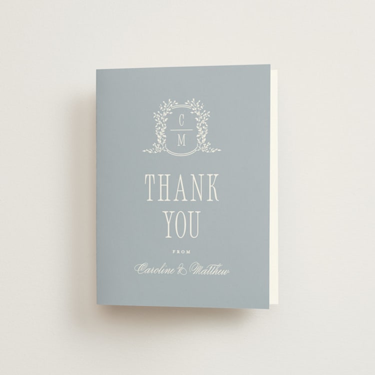 "Hartford" - Folded Wedding Thank You Cards in Powder by Erin L. Wilson - Front