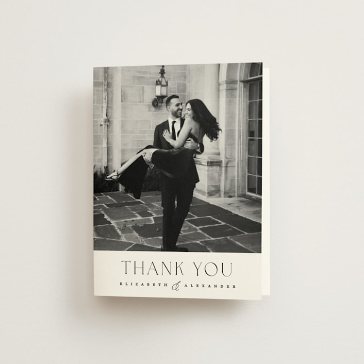 "Grande" - Folded Wedding Thank You Cards in Cotton by Carolyn Nicks - Front