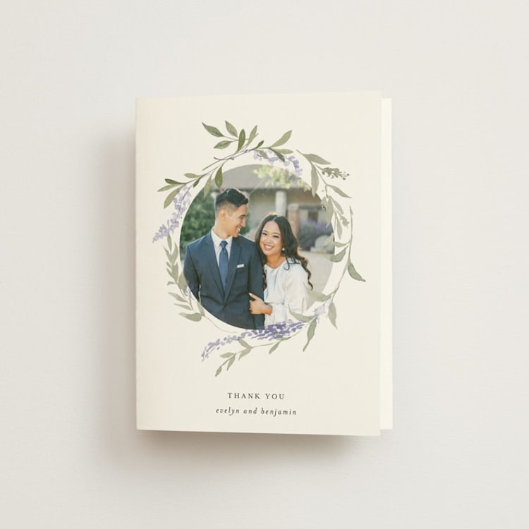 "Enchanted Evening" - Folded Wedding Thank You Cards in Lavender by Design Lotus - Front