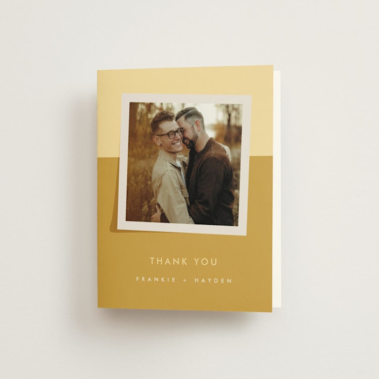 "Colorfield" - Folded Wedding Thank You Cards in Buttercup by Snow and Ivy - Front